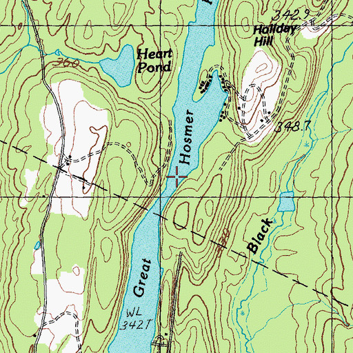 Topographic Map of Great Hosmer Pond, VT