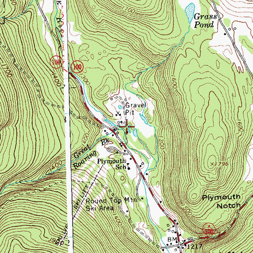 Topographic Map of Great Roaring Brook, VT