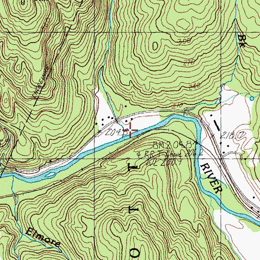 Topographic Map of Green River, VT