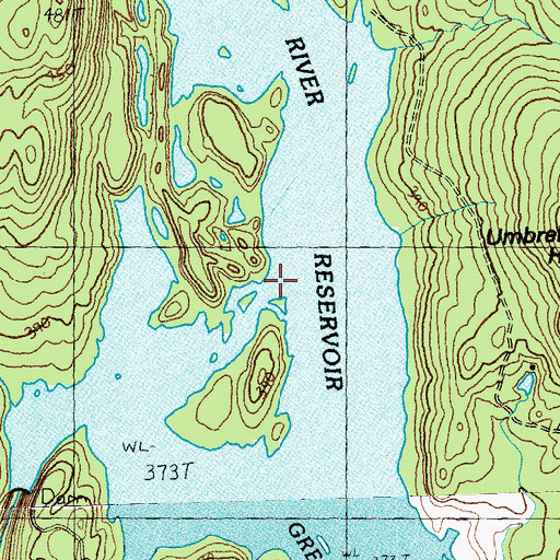 Topographic Map of Green River Reservoir, VT