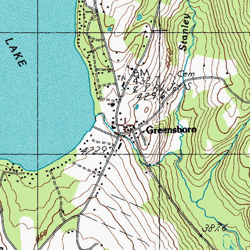 Topographic Map of Greensboro, VT