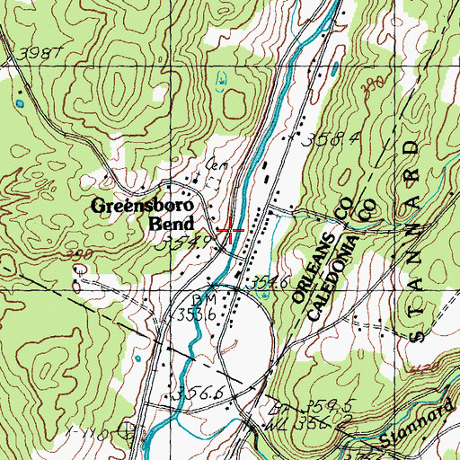Topographic Map of Greensboro Bend, VT