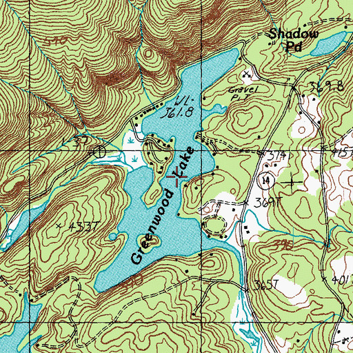 Topographic Map of Greenwood Lake, VT
