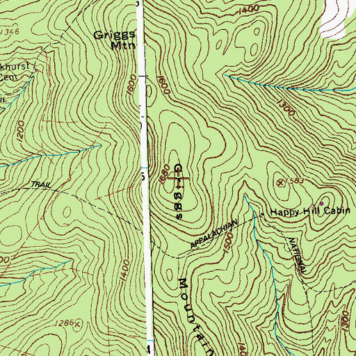 Topographic Map of Griggs Mountain, VT