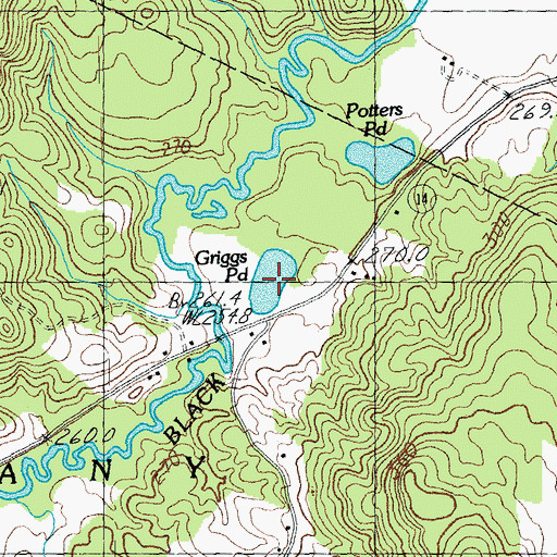 Topographic Map of Griggs Pond, VT