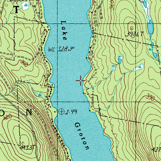 Topographic Map of Lake Groton, VT