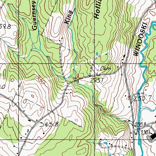Topographic Map of Guernsey Brook, VT