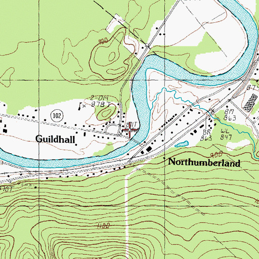Topographic Map of Guildhall, VT