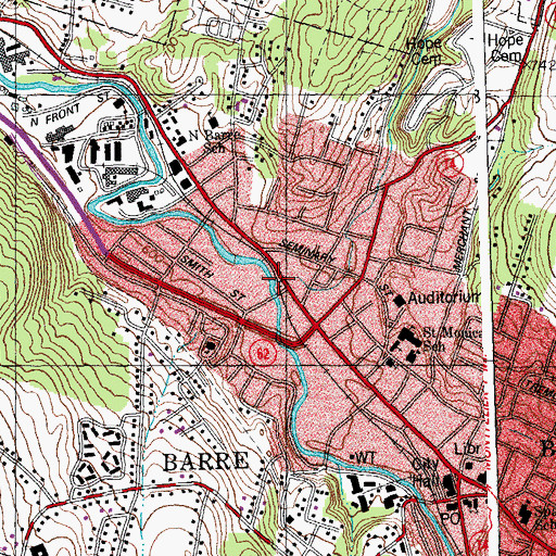 Topographic Map of Gunners Brook, VT