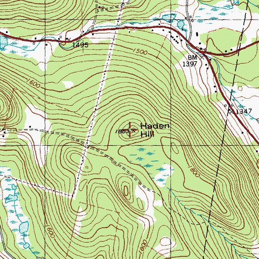 Topographic Map of Haden Hill, VT