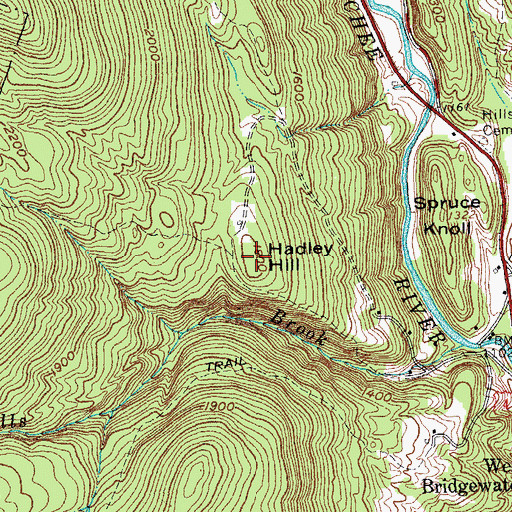 Topographic Map of Hadley Hill, VT