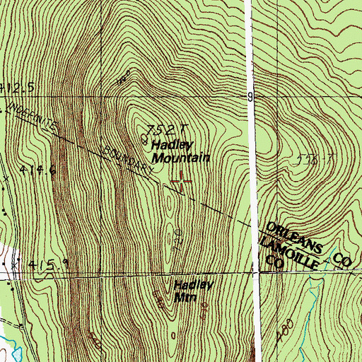 Topographic Map of Hadley Mountain, VT