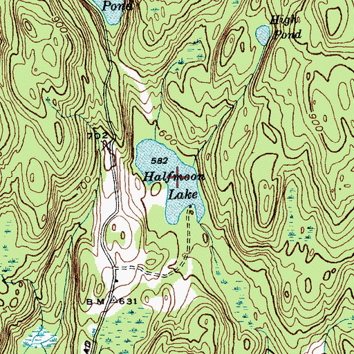 Topographic Map of Halfmoon Lake, VT