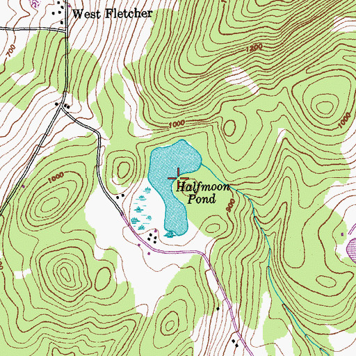 Topographic Map of Halfmoon Pond, VT