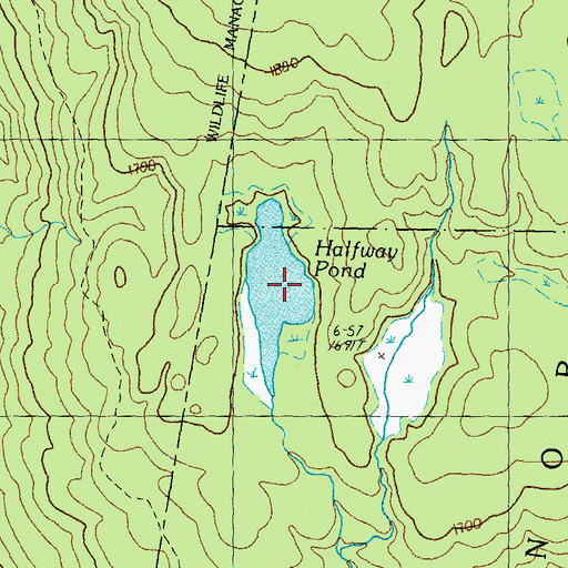 Topographic Map of Halfway Pond, VT