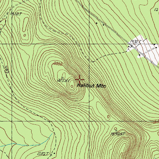 Topographic Map of Halibut Mountain, VT