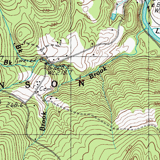 Topographic Map of Hall Brook, VT