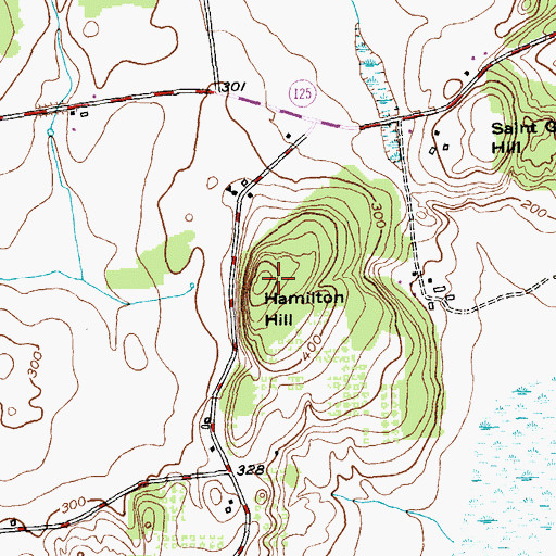 Topographic Map of Hamilton Hill, VT