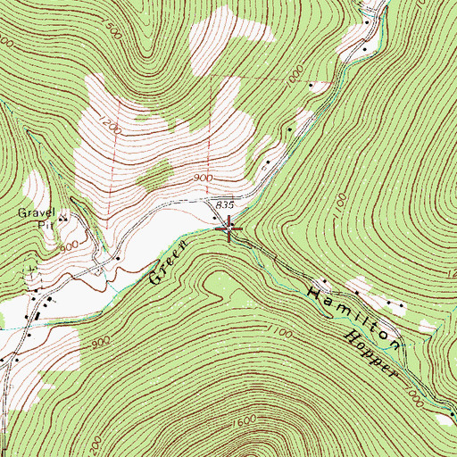 Topographic Map of Hamilton Hollow, VT