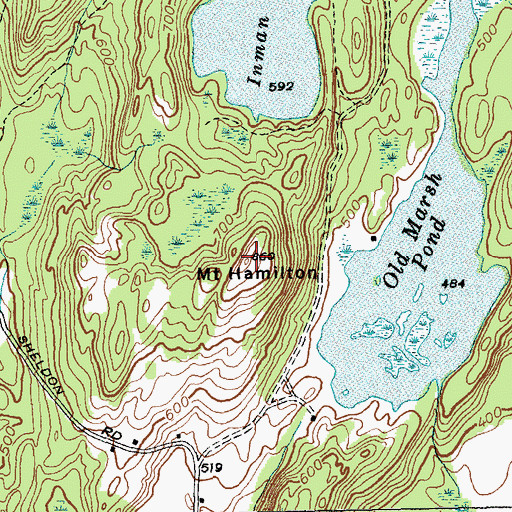 Topographic Map of Mount Hamilton, VT
