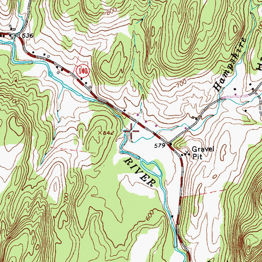 Topographic Map of Hampshire Hollow Brook, VT