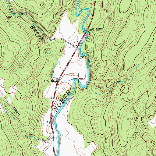 Topographic Map of Hancock Brook, VT