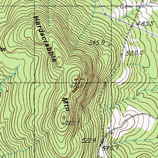 Topographic Map of Hardscrabble Mountain, VT