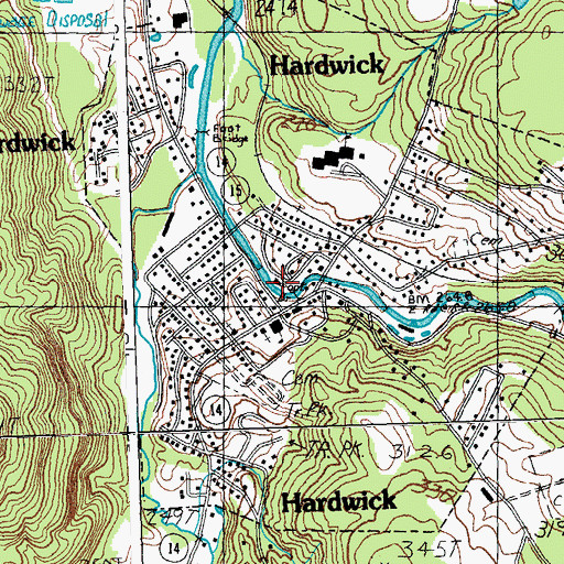 Topographic Map of Hardwick, VT