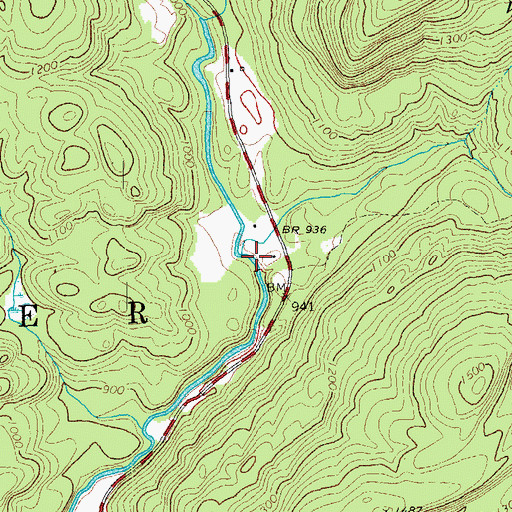 Topographic Map of Hardwood Brook, VT