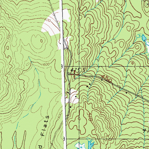 Topographic Map of Hardwood Flats School, VT
