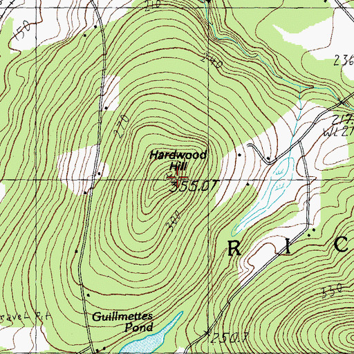 Topographic Map of Hardwood Hill, VT