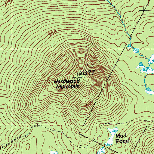 Topographic Map of Hardwood Mountain, VT