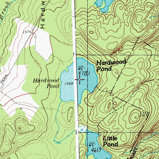 Topographic Map of Hardwood Pond, VT