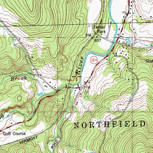 Topographic Map of Harlow Bridge School, VT