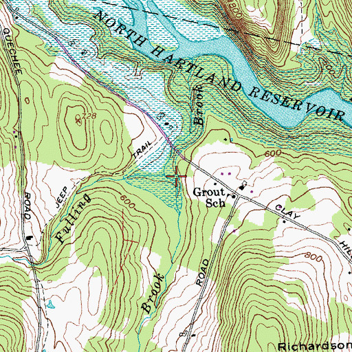 Topographic Map of Harlow Brook, VT