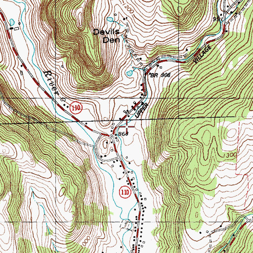 Topographic Map of Hart Hollow, VT