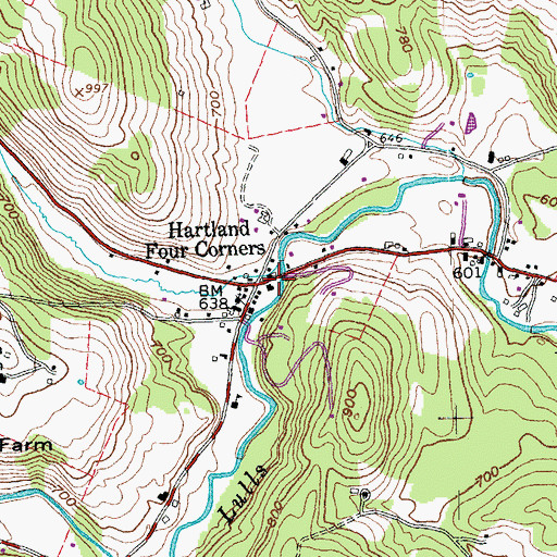 Topographic Map of Hartland Four Corners, VT