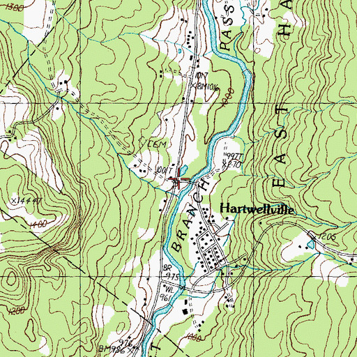 Topographic Map of Hartwellville, VT