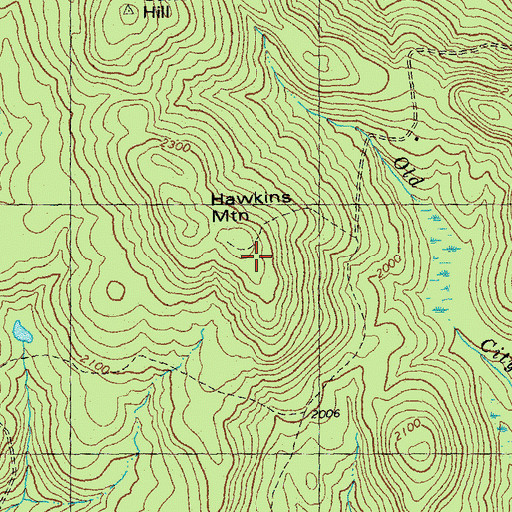 Topographic Map of Hawkins Mountain, VT