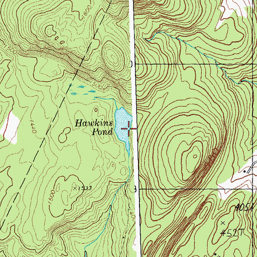 Topographic Map of Hawkins Pond, VT