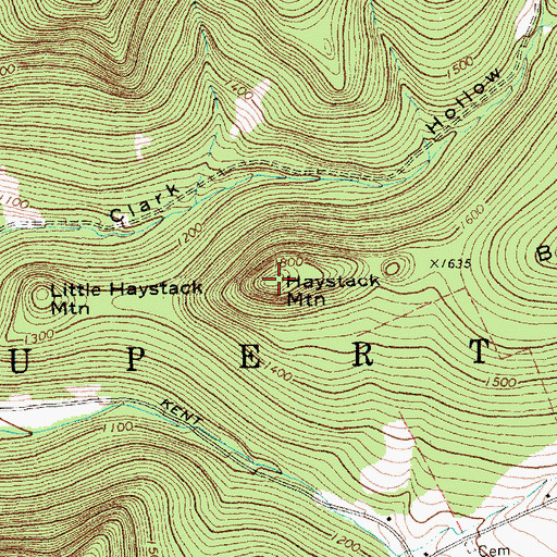 Topographic Map of Haystack Mountain, VT
