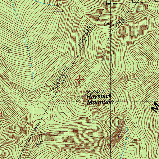 Topographic Map of Haystack Mountain, VT