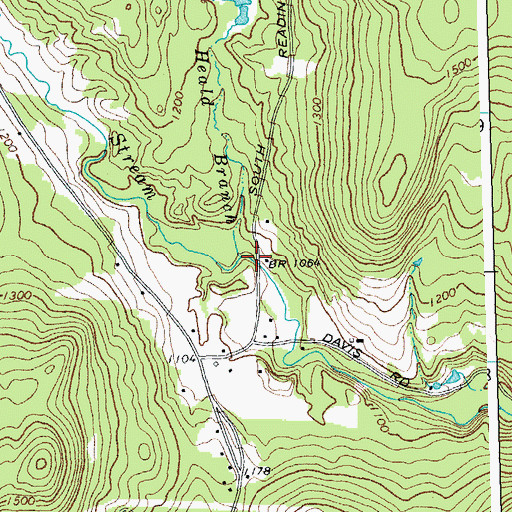 Topographic Map of Heald Branch, VT