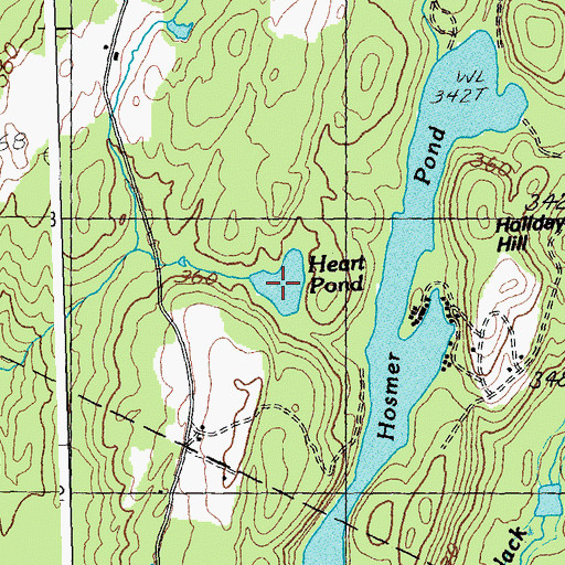 Topographic Map of Heart Pond, VT
