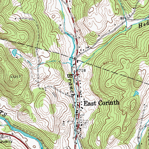Topographic Map of Hedgehog Brook, VT