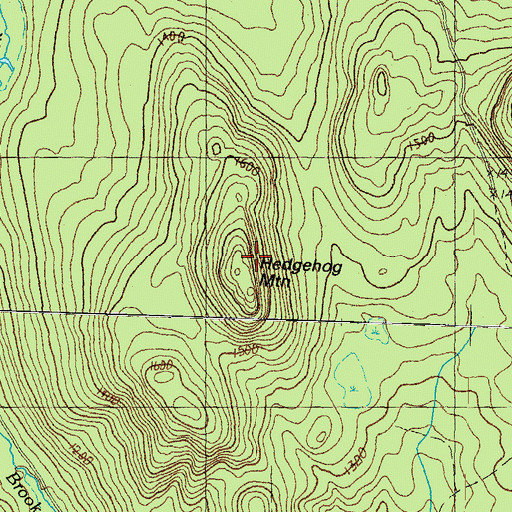 Topographic Map of Hedgehog Mountain, VT