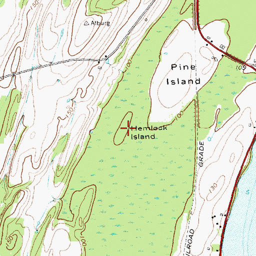 Topographic Map of Hemlock Island, VT