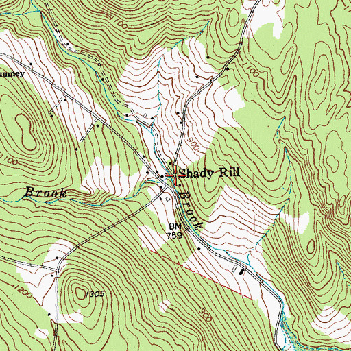 Topographic Map of Herrick Brook, VT