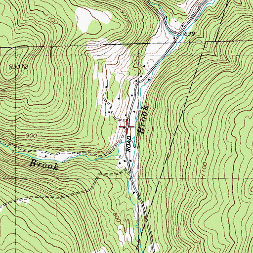 Topographic Map of Herring Brook, VT
