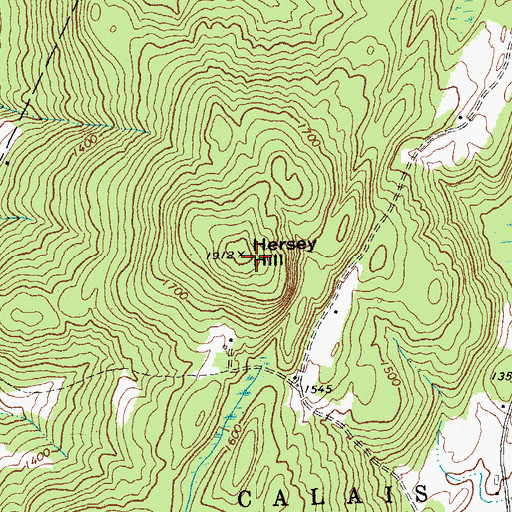 Topographic Map of Hersey Hill, VT
